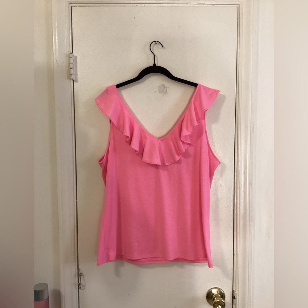 Lilly Pulitzer Pink Ruffled Tank Top